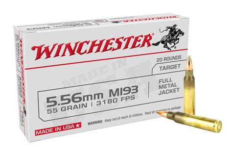 winchester 5.56 mm 55 gr full metal jacket 20 box|winchester 55 grain ammo for sale.